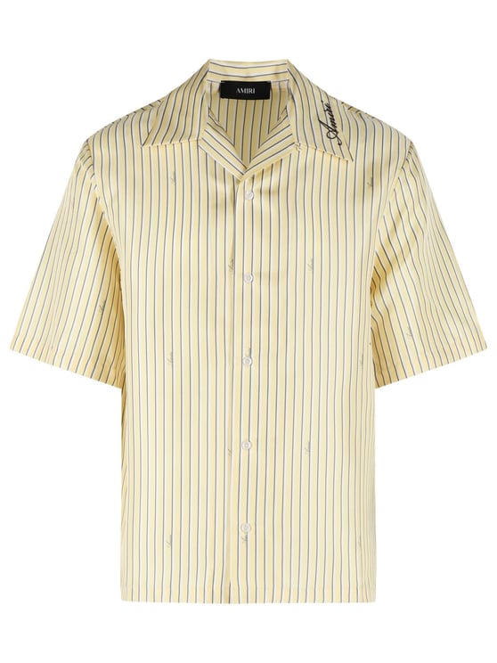 Amiri ' Script Bowling' Yellow Silk Shirt