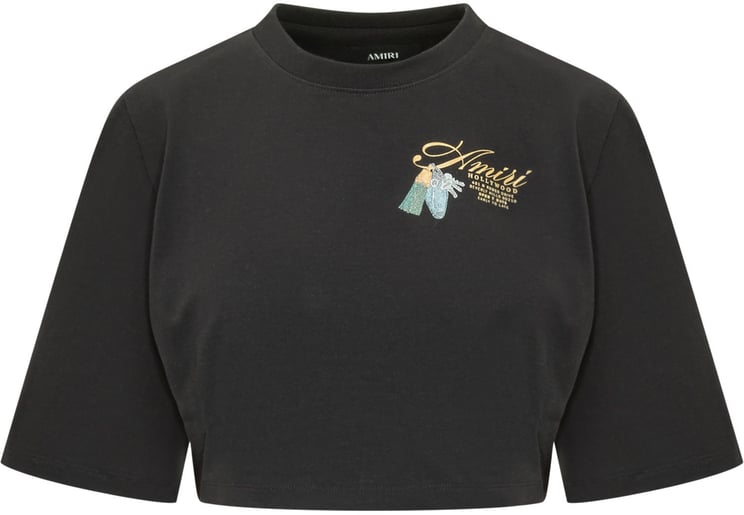 Amiri Keys Cropped T-Shirt con Stampa Frontale