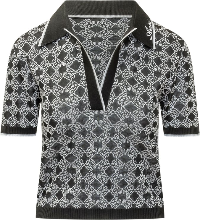 Amiri Polo in Maglia con Motivo Geometrico