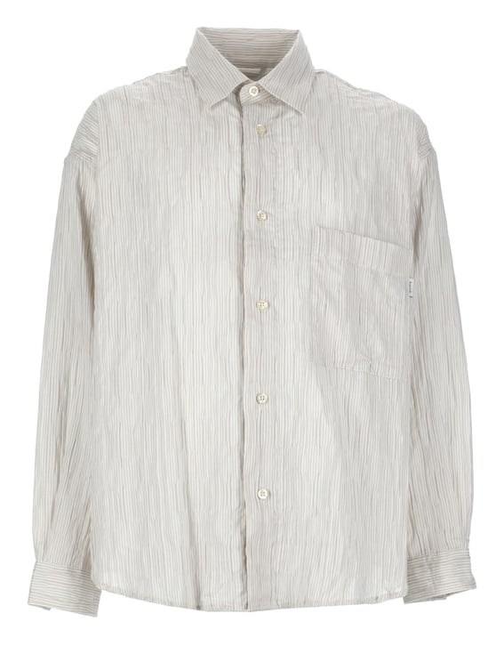 Amish Neutrals Relaxed Fit Crinkle Cotton-Blend Shirt