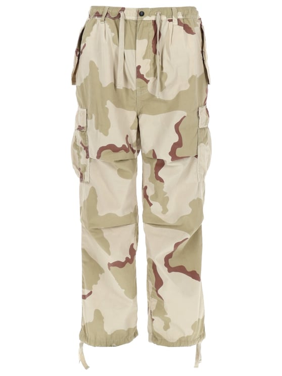 Amish Beige Camouflage Oversized Pockets Cargo Pants