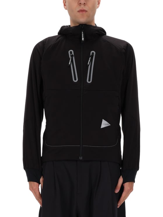 and wander Black Polyester Alpha Air Hoodie