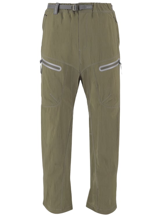 and wander Khaki Nylon Trousers with Adjustable Drawstring
