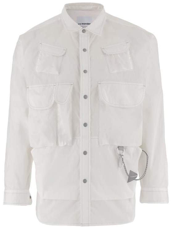 and wander Mixed-Cotton Shirt with Utility Patch Pockets