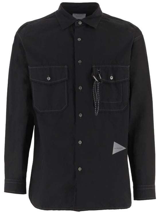 and wander Cotton-Blend Casual Shirt with Logo Detail
