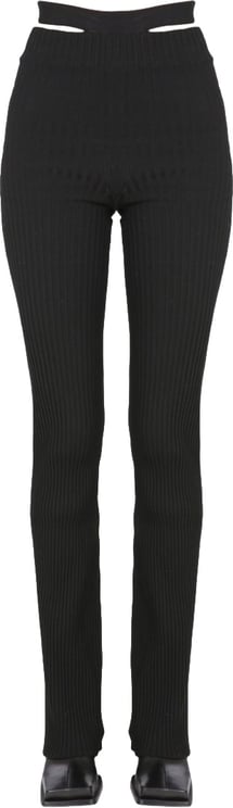 ANDREADAMO Ribbed Trousers With Cut Out Belt
