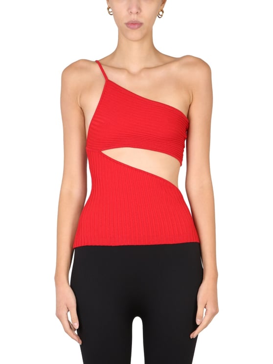 ANDREADAMO Asymmetrical One-Piece Top with Cut-Out Detail