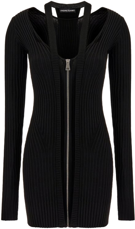 ANDREADAMO Andreadamo Black stretch viscose blend dress