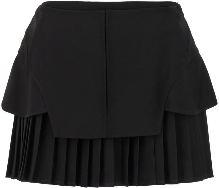 ANDREADAMO Andreadamo Black stretch polyester blend mini skirt