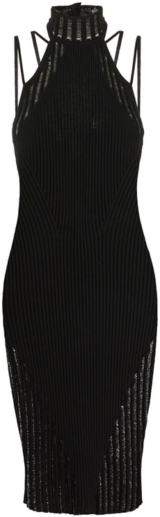ANDREADAMO Andreadamo Black stretch viscose blend mini dress