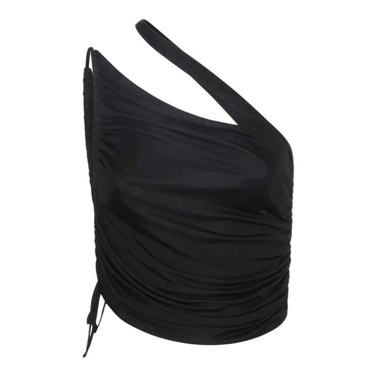 ANDREADAMO Asymmetrical One-Shoulder Top With Adjustable Ruching