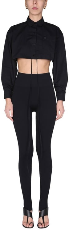 ANDREADAMO Pointed Collar Cropped Shirt