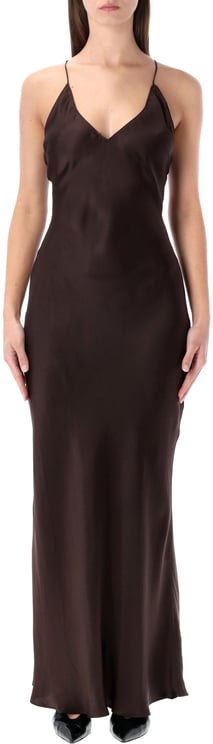 Anine Bing Laurel Long Dress Marrone