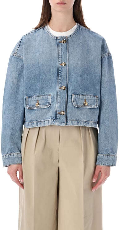 Anine Bing Blanchet Denim Jacket Caspiac Blue
