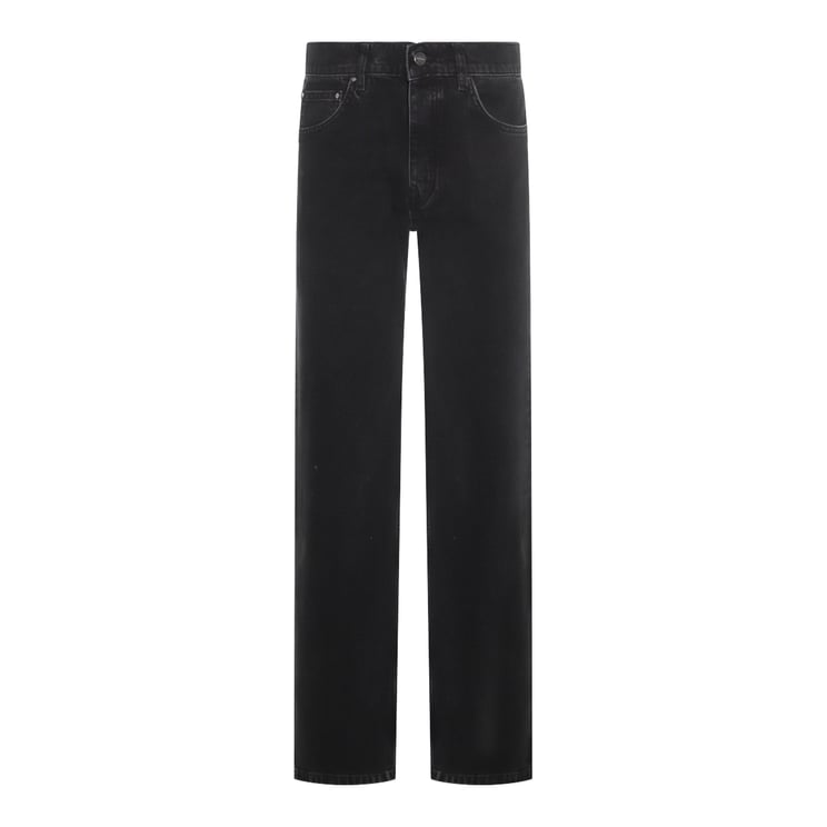 Anine Bing Straight-Leg Black Cotton Denim Jeans