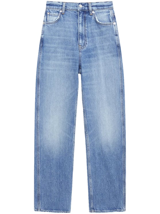 Anine Bing Classic Straight-Leg Jeans with Mid-Rise Waist