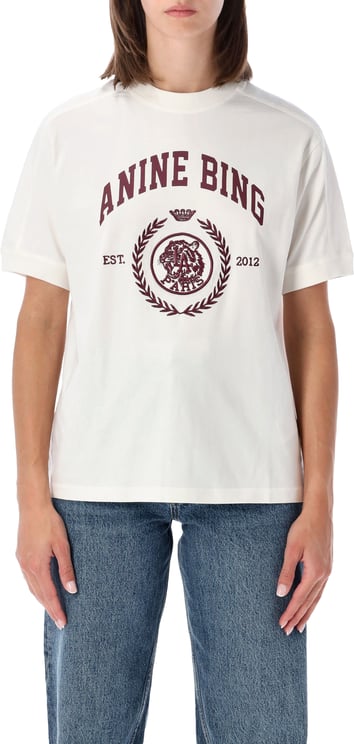 Anine Bing Jay Leen Collegiate Tee Bianco