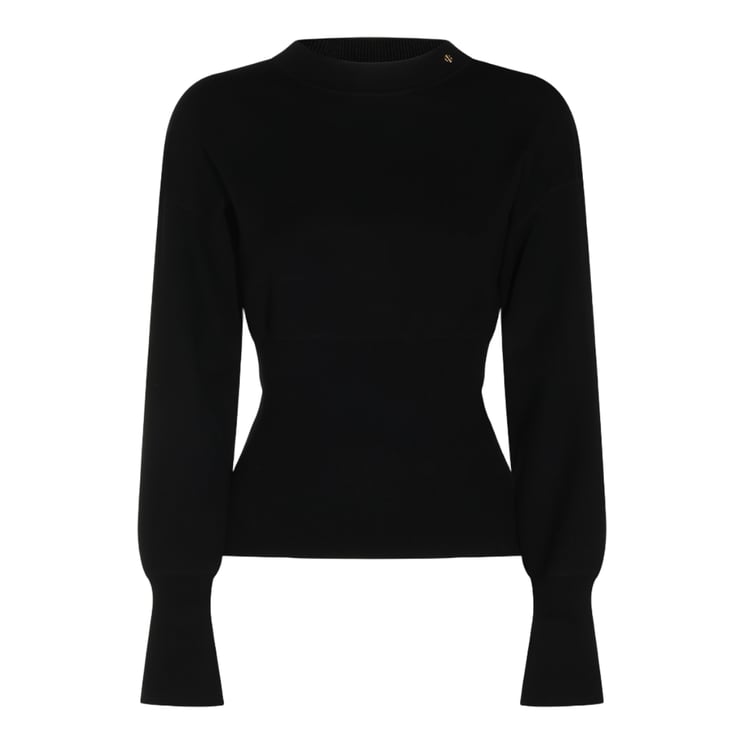 Anine Bing Fitted Ribbed Knit Sweater with Wide Cuffs