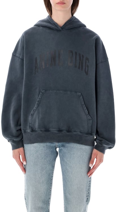 Anine Bing Harvey Hoodie Logo Washed Black