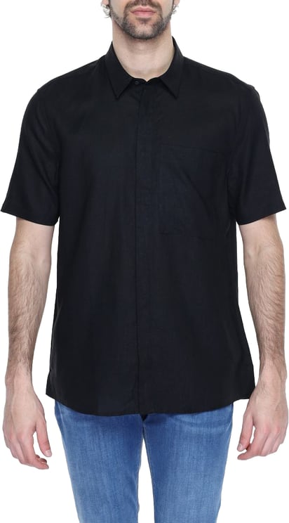 Antony Morato Antony Morato Black Linen Shortsleeve Shirt