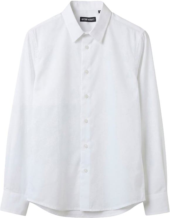 Antony Morato SHIRT REGULAR FIT IN SOFT TOUCH PRINTED WITH LOGOED METAL BADGE