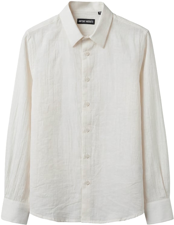 Antony Morato SHIRT REGULAR FIT  IN DOBBY CRINKLE FABRIC WITH METAL PLATE ON BACK SHOULDER