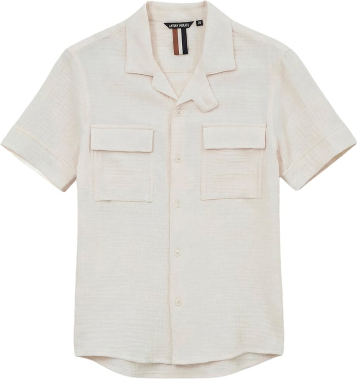 Antony Morato SHIRT REGULAR FIT IN SOFT TOUCH COTTON CRINCKLE FINISH WITH LOGOED PATCH