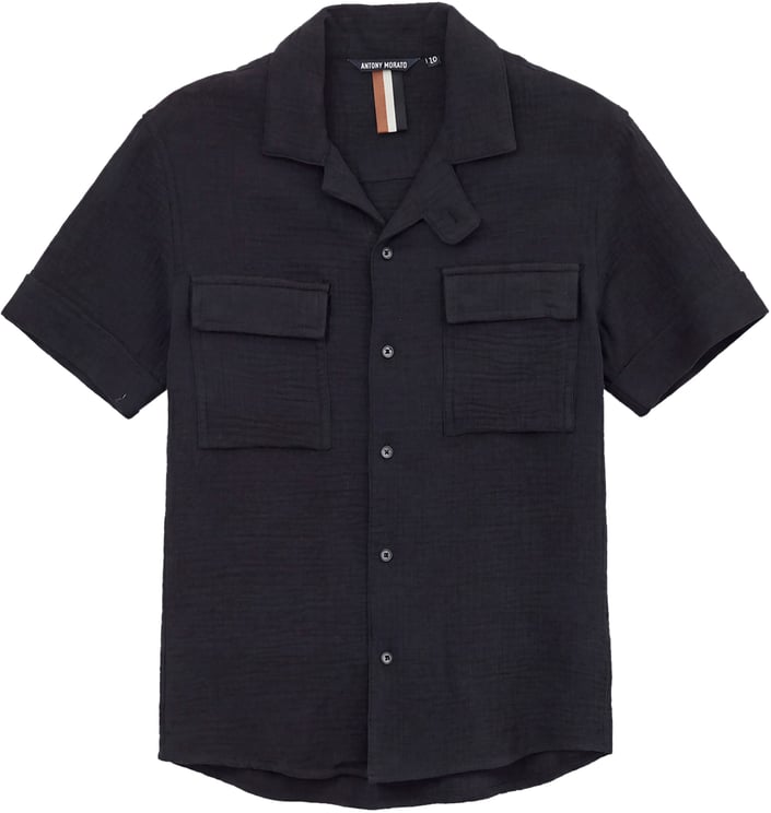 Antony Morato SHIRT REGULAR FIT IN SOFT TOUCH COTTON CRINCKLE FINISH WITH LOGOED PATCH