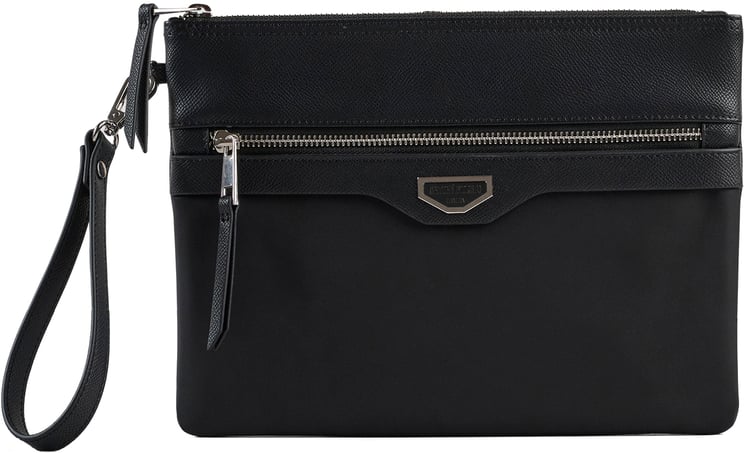 Antony Morato POUCH IN NYLON AND FAUX LEATHER.METAL ZIP POCKET.3D LOGO OK METAL PLATE.DETACHABLE HANDLE