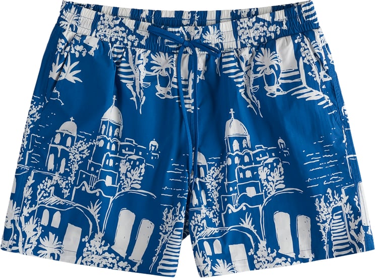 Antony Morato BEACHWEAR SHORTS  REGULAR FIT WITH RUBBER PATCH IN PRINTED FABRIC