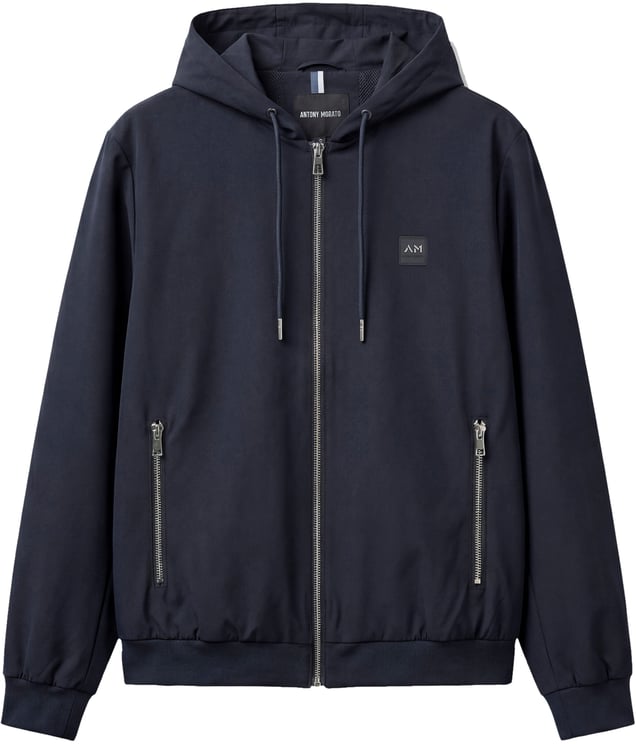 Antony Morato HOODIE BOMBER REGULAR FIT IN NYLON DOBBY FABRIC WITH ZIP TWO WAY AND RIB BOTTOM AND CUFF