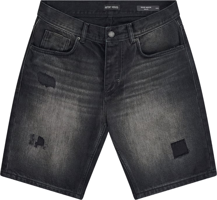 Antony Morato DENIM SHORT ARGON SLIM FIT IN RIGID BLACK-BLACK DENIM