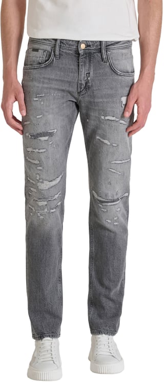 Antony Morato JEANS KURT COMFORT TAPERED FIT IN SUPER DESTROYED BLACK DENIM