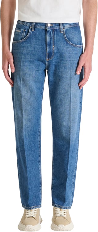 Antony Morato JEANS BEN RELAXED FIT IN RIGID BLUE DENIM WITH LOGO EMBROIDERY ON BACK POCKET