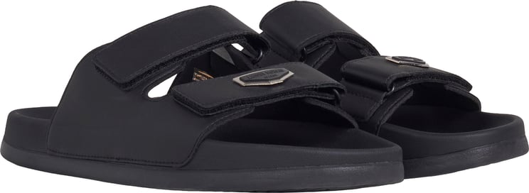 Antony Morato SLIPPER XANDER IN FAUX LEATHER.3D LOGO ON METAL PLATE.EVA SOLE