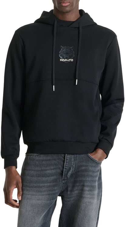 Antony Morato HOODIE RELAXED FIT IN INTERLOCK WITH  RUBBER INJECTION PRINT