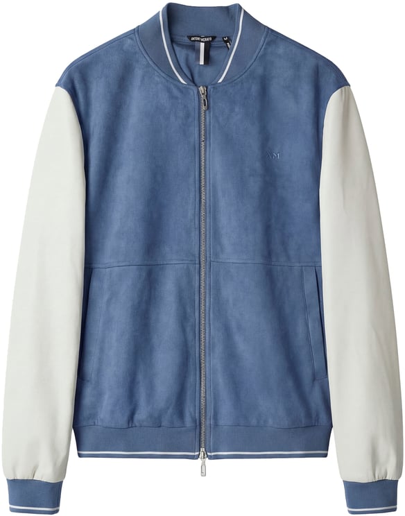 Antony Morato SWEATSHIRT REGULAR FIT IN STRETCH FAUX SUEDE WITH SLEEVES IN FAUX LEATHER AND PRINTED LOGO