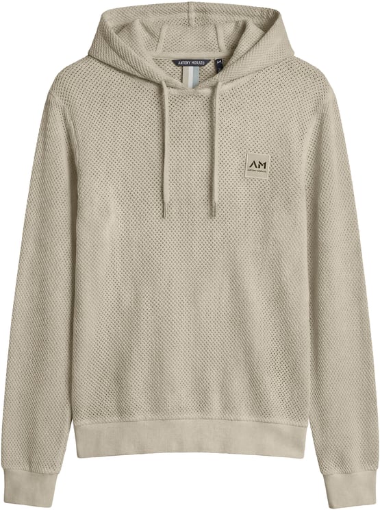 Antony Morato HOODIE RELAXED FIT IN DOBBY WITH EMBROIDERED LOGO