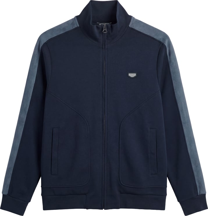 Antony Morato SWEATSHIRT SLIM FIT IN INTERLOCK COTTON BLEND WITH SUEDE STRIPES AS CONTRAST AND PLATE ON HEART