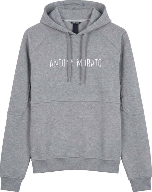 Antony Morato HOODIE BOXY FIT WITH SILVER LOGO PRINT IN SOFT FLEECE FABRIC