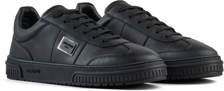 Antony Morato SNEAKER METAL HOLER IN COATED LEATHER.3D LOGO ON METAL PLATE.TEXTURED AND RUFFLE RELIEF SOLE