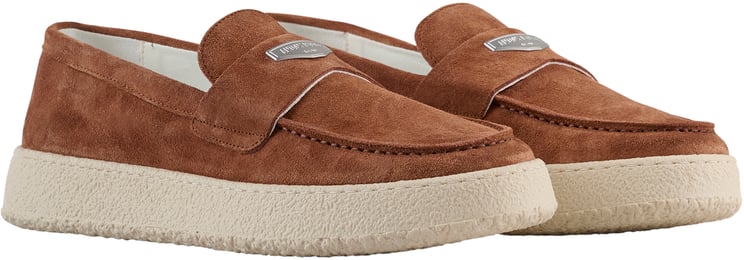 Antony Morato LOAFER REINER IN SUEDE.3D LOGO ON METAL PLATE.CREPE SOLE