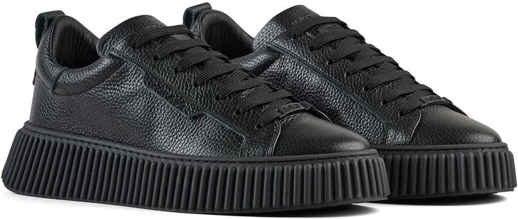 Antony Morato SNEAKER HOPPER IN TUMBLED COATED LEATHER.METAL LOOP DATACHABLE.PLATFORM SOLE WITH 3D CORDON MOTIF