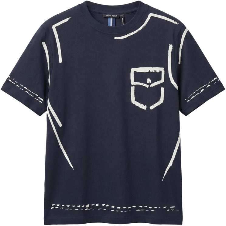 Antony Morato T-SHIRT RELAXED FIT IN SOFT COTTON WITH CONTRAST CRACKED PRINT  ON FRONT, BACK AND CUFFS