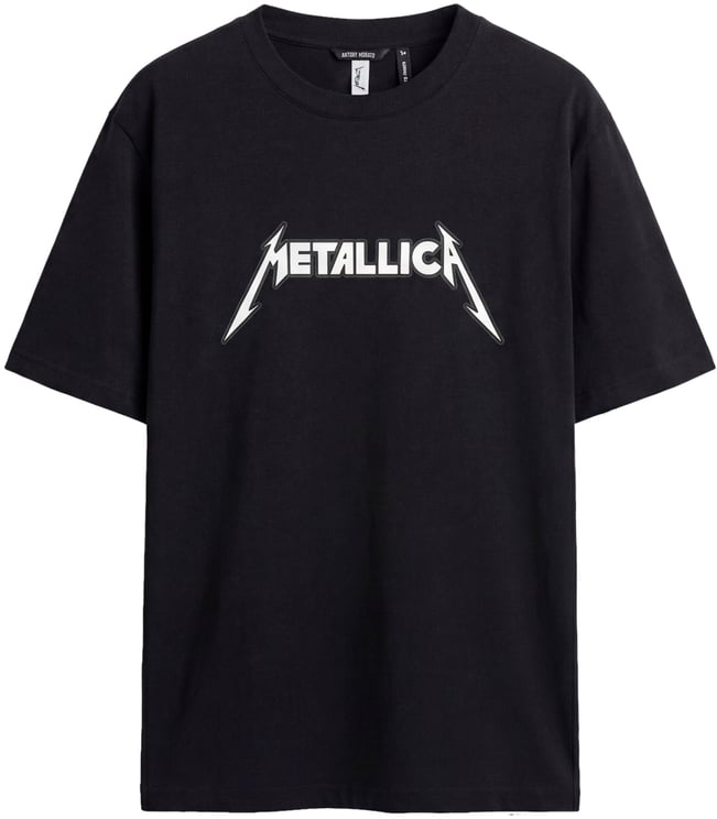Antony Morato T-SHIRT ROUND NECK  RELAXED FIT IN JERSEY FABRIC WITH  METALLICA SILVER  RUBBER PRINT