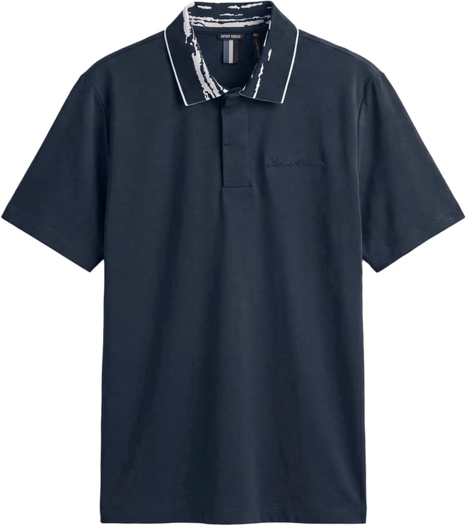 Antony Morato POLO RELAXED FIT IN SOFT JERSEY COTTON FABRIC WITH JAQUARD COLLAR RIB  AND FOAM LOGO PRINT
