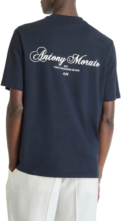 Antony Morato T-SHIRT RELAXED FIT ROUND NECK IN JERSEY COTTON FABRIC WITH PATCH PRINT AND BACK MATT PLASTIC LOGO