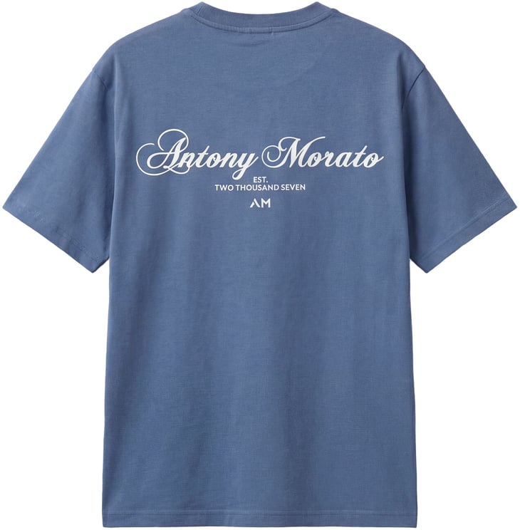 Antony Morato T-SHIRT RELAXED FIT ROUND NECK IN JERSEY COTTON FABRIC WITH PATCH PRINT AND BACK MATT PLASTIC LOGO