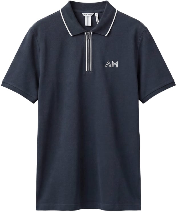 Antony Morato POLO REGULAR FIT  IN COTTON PIQUET WITH ZIP AND 2 COLOR LAYERS PRINT