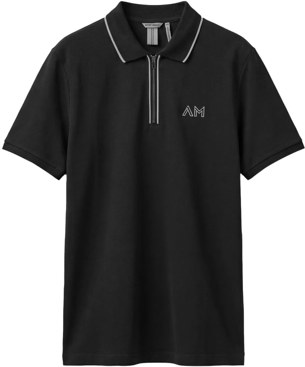 Antony Morato POLO REGULAR FIT  IN COTTON PIQUET WITH ZIP AND 2 COLOR LAYERS PRINT